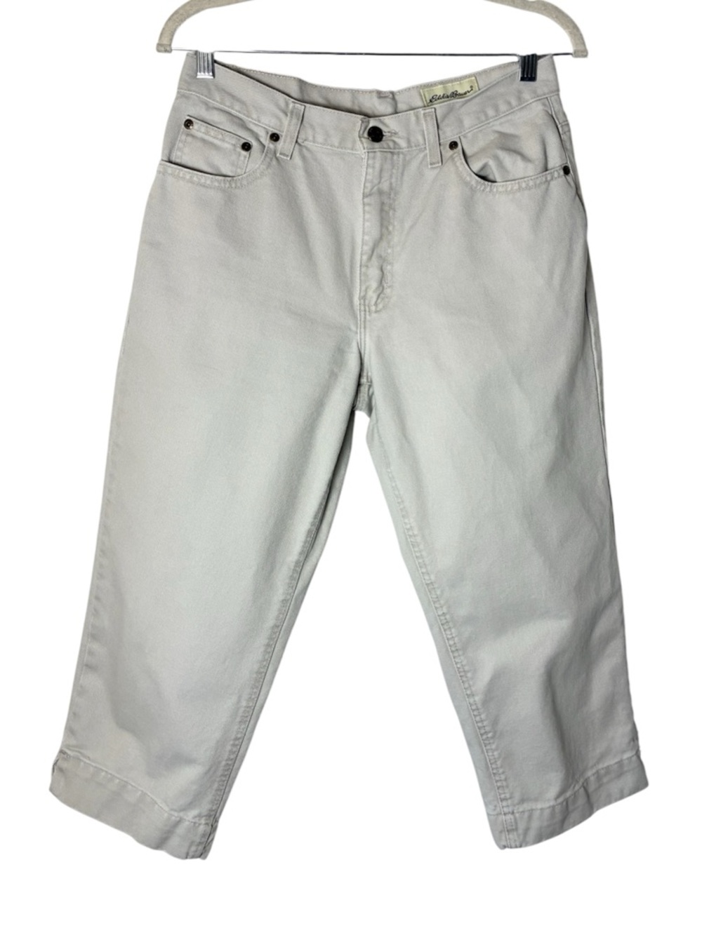 Eddie Bauer Women’s Wide Leg Capri Pants Jeans Size 8 Cotton Straight Leg